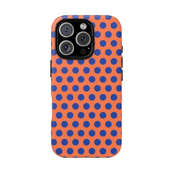 Orange & Blue Polkadot Tough Phone Case for iPhone, Samsung, and Google Phones - Image 16