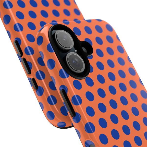 Orange & Blue Polkadot Tough Phone Case for iPhone, Samsung, and Google Phones - Image 19