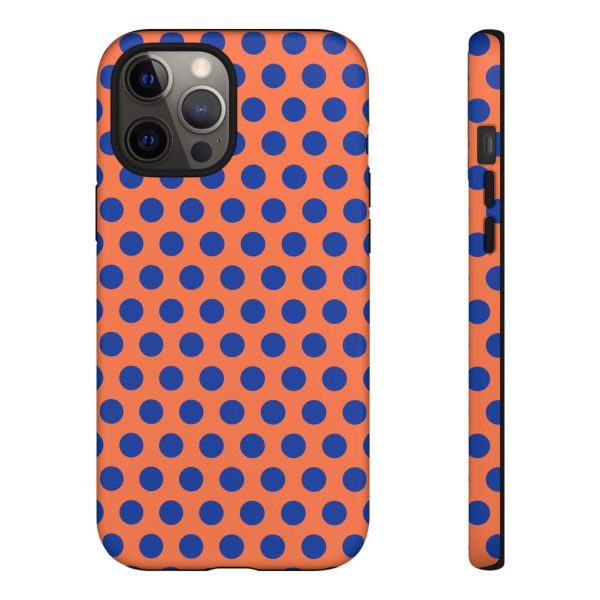 Orange & Blue Polkadot Tough Phone Case for iPhone, Samsung, and Google Phones - Image 8