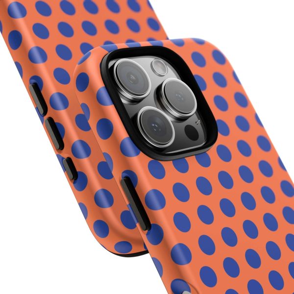 Orange & Blue Polkadot Tough Phone Case for iPhone, Samsung, and Google Phones - Image 34