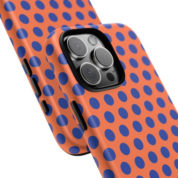 Orange & Blue Polkadot Tough Phone Case for iPhone, Samsung, and Google Phones - Image 40