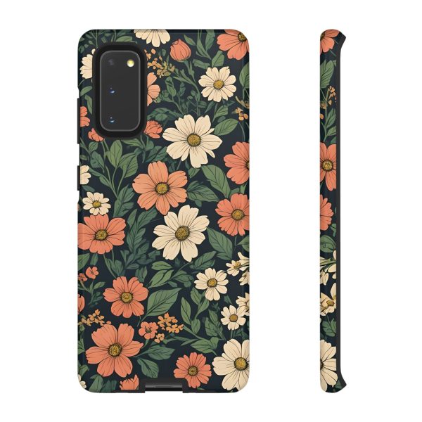 Orange & White Floral Phone Case - Elegant Protection for iPhone, Samsung, and Google Phones