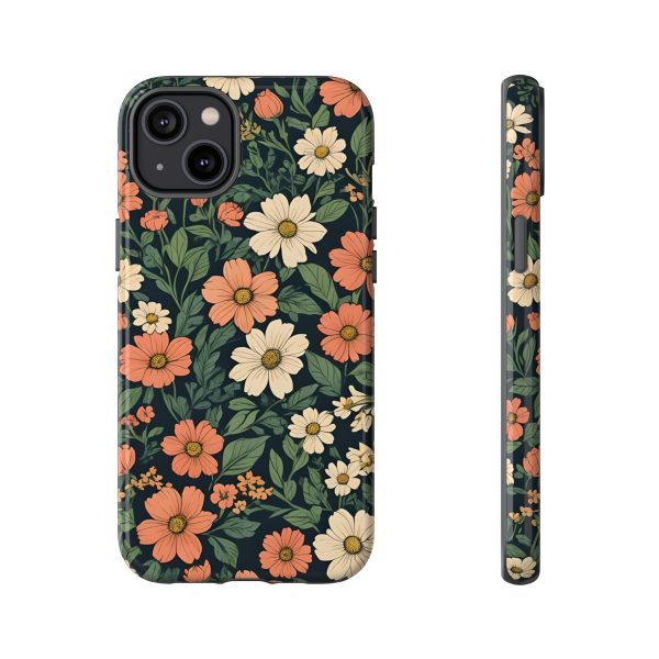 Orange & White Floral Phone Case - Elegant Protection for iPhone, Samsung, and Google Phones - Image 47