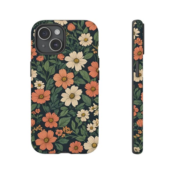 Orange & White Floral Phone Case - Elegant Protection for iPhone, Samsung, and Google Phones - Image 62