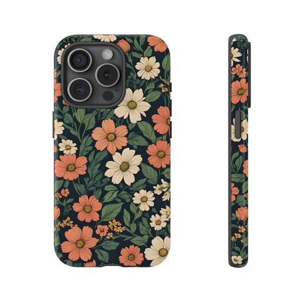 Orange & White Floral Phone Case - Elegant Protection for iPhone, Samsung, and Google Phones - Image 65