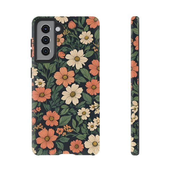 Orange & White Floral Phone Case - Elegant Protection for iPhone, Samsung, and Google Phones - Image 24