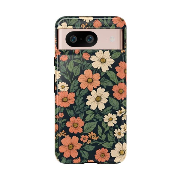 Orange & White Floral Phone Case - Elegant Protection for iPhone, Samsung, and Google Phones - Image 77