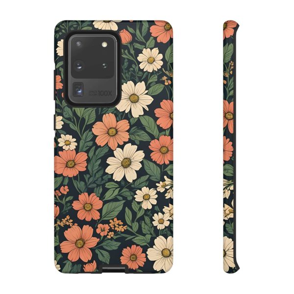 Orange & White Floral Phone Case - Elegant Protection for iPhone, Samsung, and Google Phones - Image 3