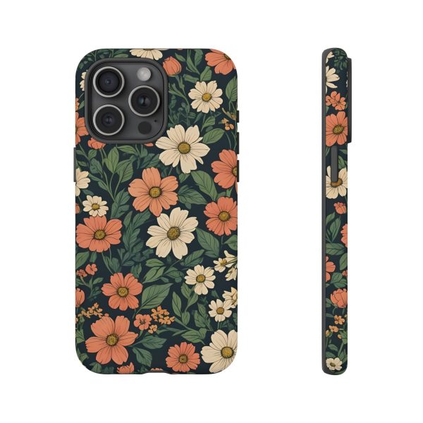 Orange & White Floral Phone Case - Elegant Protection for iPhone, Samsung, and Google Phones - Image 68