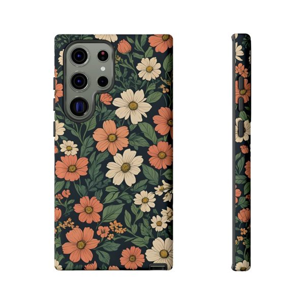 Orange & White Floral Phone Case - Elegant Protection for iPhone, Samsung, and Google Phones - Image 56