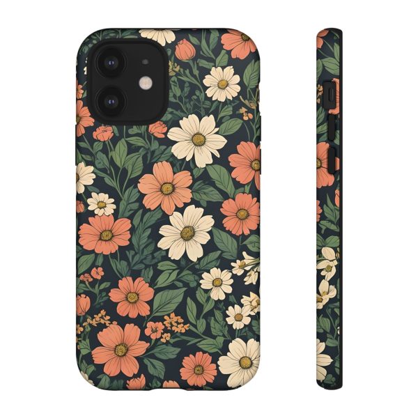 Orange & White Floral Phone Case - Elegant Protection for iPhone, Samsung, and Google Phones - Image 10