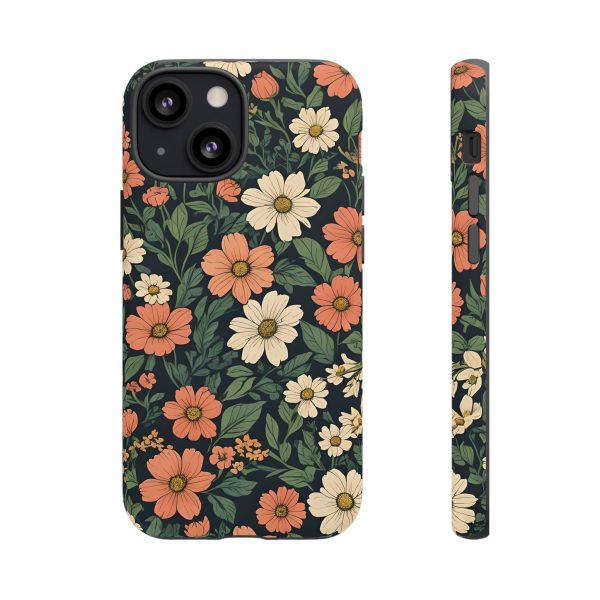 Orange & White Floral Phone Case - Elegant Protection for iPhone, Samsung, and Google Phones - Image 18