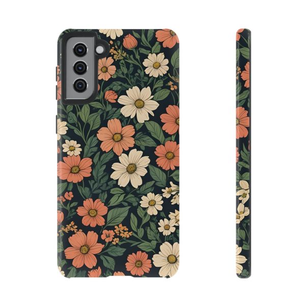 Orange & White Floral Phone Case - Elegant Protection for iPhone, Samsung, and Google Phones - Image 25