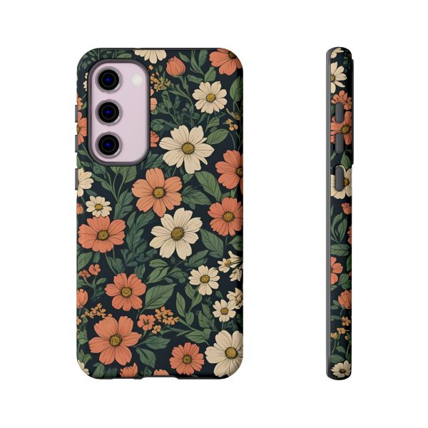 Orange & White Floral Phone Case - Elegant Protection for iPhone, Samsung, and Google Phones - Image 53