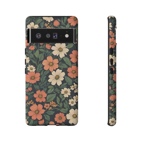 Orange & White Floral Phone Case - Elegant Protection for iPhone, Samsung, and Google Phones - Image 60