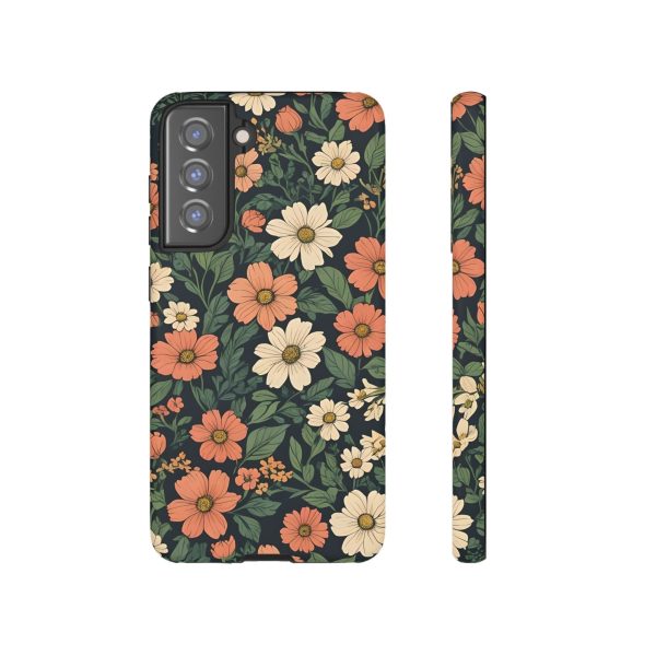 Orange & White Floral Phone Case - Elegant Protection for iPhone, Samsung, and Google Phones - Image 36