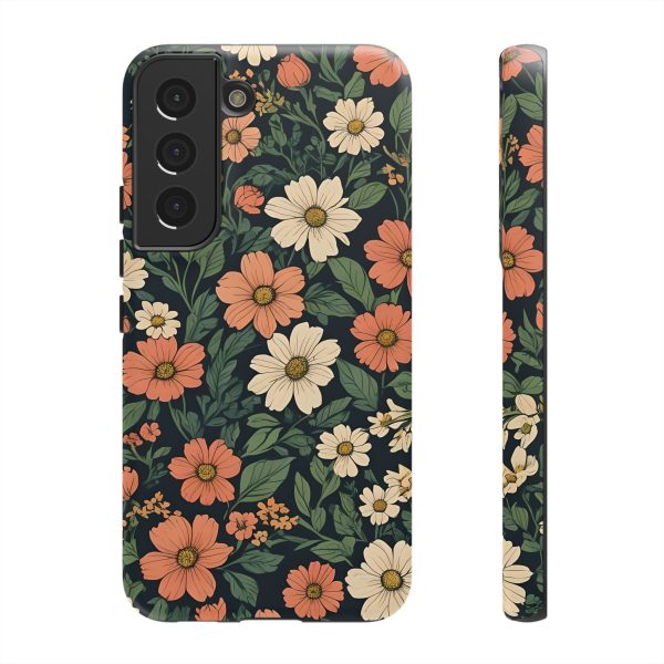 Orange & White Floral Phone Case - Elegant Protection for iPhone, Samsung, and Google Phones - Image 38