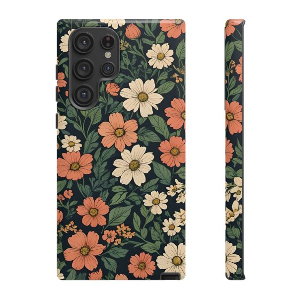 Orange & White Floral Phone Case - Elegant Protection for iPhone, Samsung, and Google Phones - Image 41