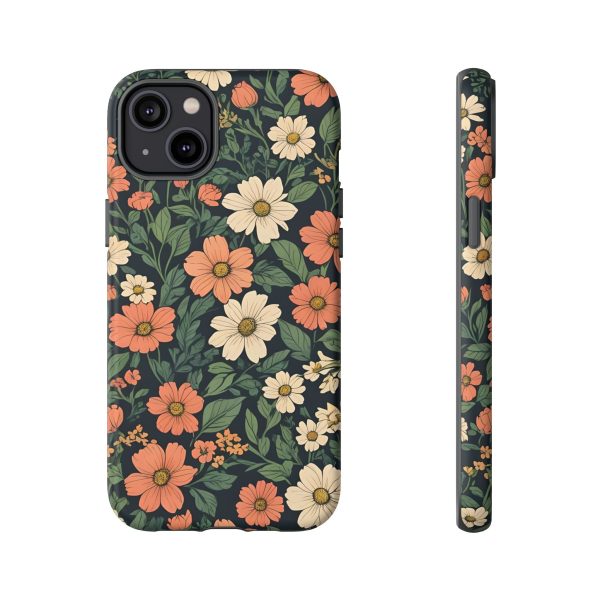 Orange & White Floral Phone Case - Elegant Protection for iPhone, Samsung, and Google Phones - Image 48