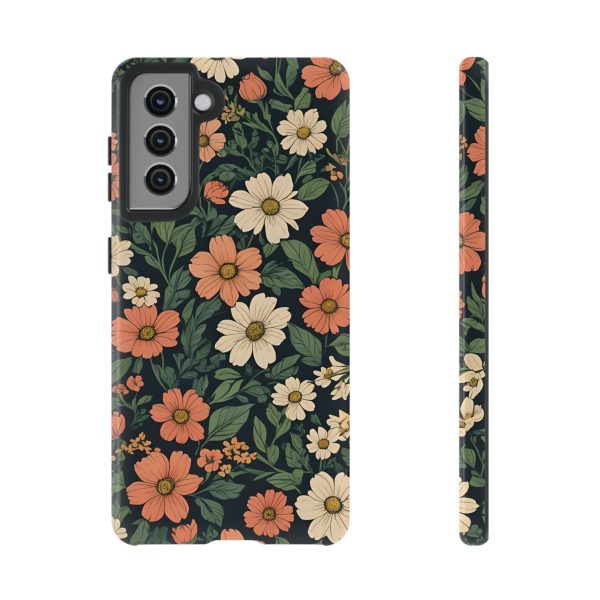 Orange & White Floral Phone Case - Elegant Protection for iPhone, Samsung, and Google Phones - Image 23