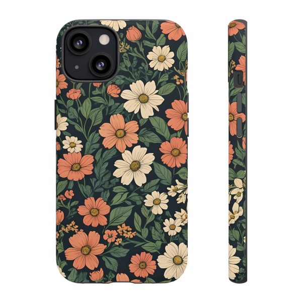 Orange & White Floral Phone Case - Elegant Protection for iPhone, Samsung, and Google Phones - Image 16