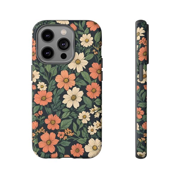 Orange & White Floral Phone Case - Elegant Protection for iPhone, Samsung, and Google Phones - Image 46