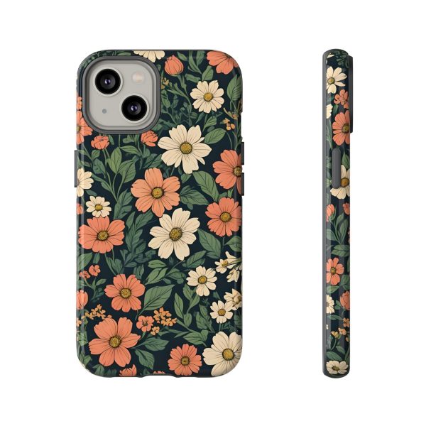 Orange & White Floral Phone Case - Elegant Protection for iPhone, Samsung, and Google Phones - Image 43