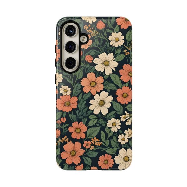 Orange & White Floral Phone Case - Elegant Protection for iPhone, Samsung, and Google Phones - Image 71