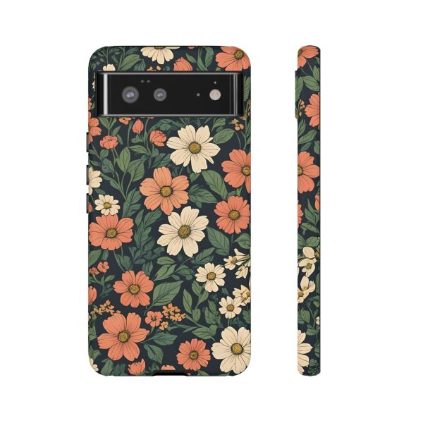 Orange & White Floral Phone Case - Elegant Protection for iPhone, Samsung, and Google Phones - Image 32