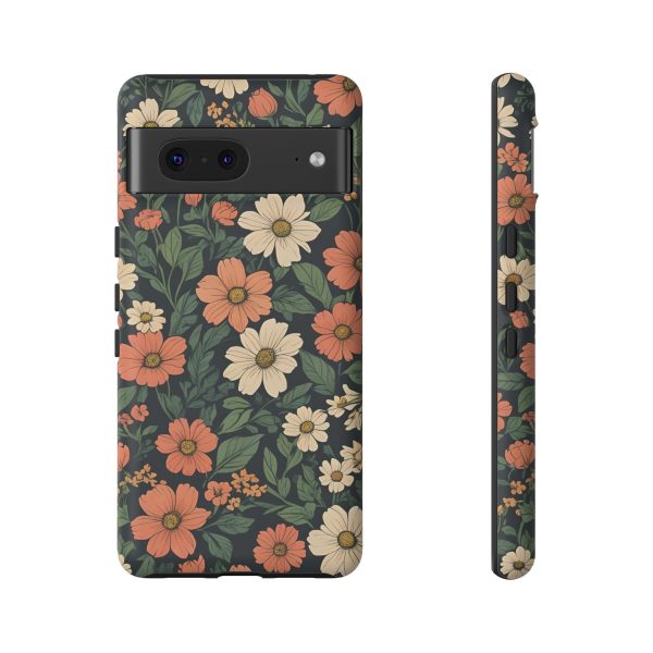 Orange & White Floral Phone Case - Elegant Protection for iPhone, Samsung, and Google Phones - Image 58