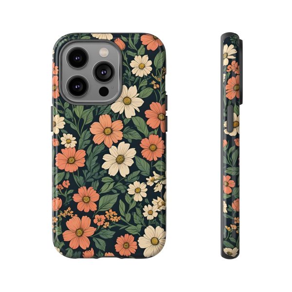 Orange & White Floral Phone Case - Elegant Protection for iPhone, Samsung, and Google Phones - Image 45