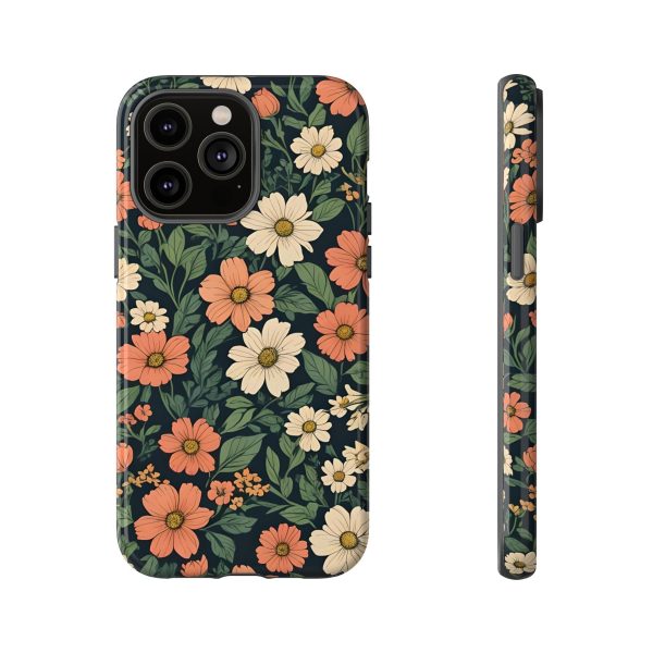 Orange & White Floral Phone Case - Elegant Protection for iPhone, Samsung, and Google Phones - Image 49