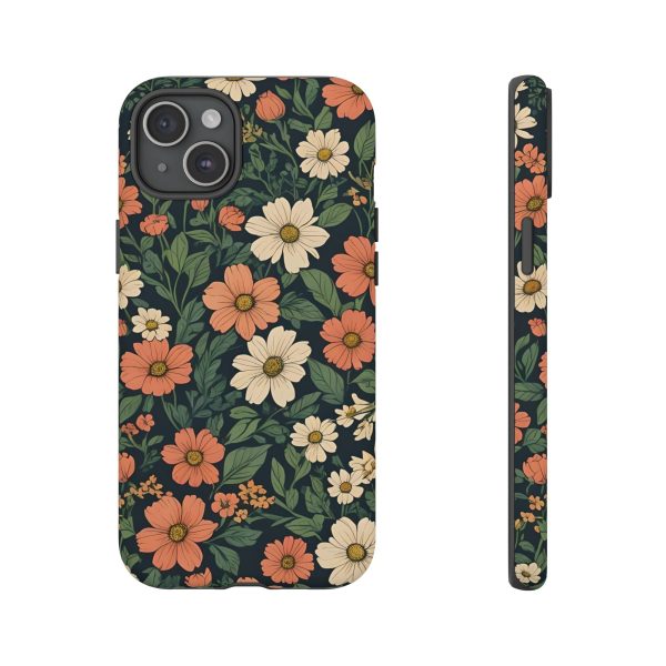 Orange & White Floral Phone Case - Elegant Protection for iPhone, Samsung, and Google Phones - Image 64