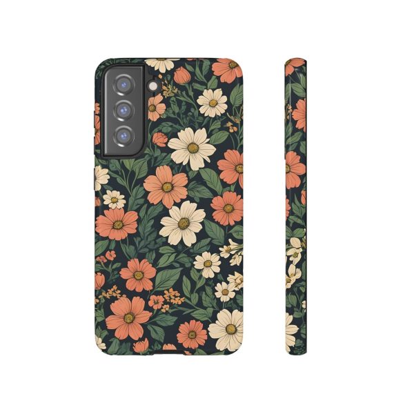 Orange & White Floral Phone Case - Elegant Protection for iPhone, Samsung, and Google Phones - Image 35