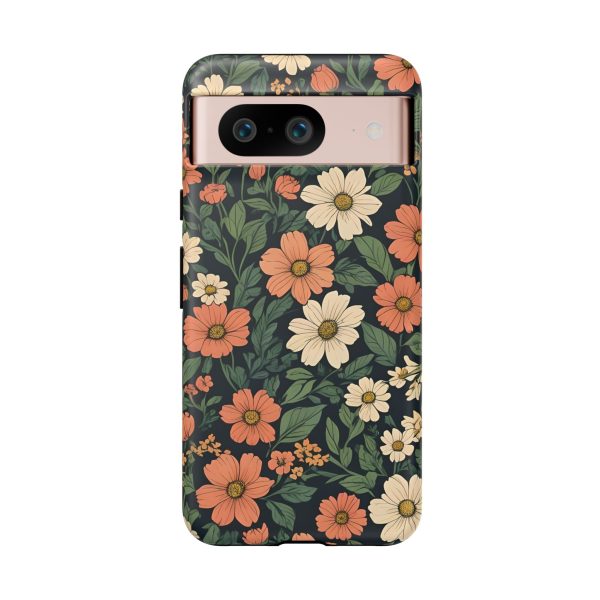 Orange & White Floral Phone Case - Elegant Protection for iPhone, Samsung, and Google Phones - Image 78