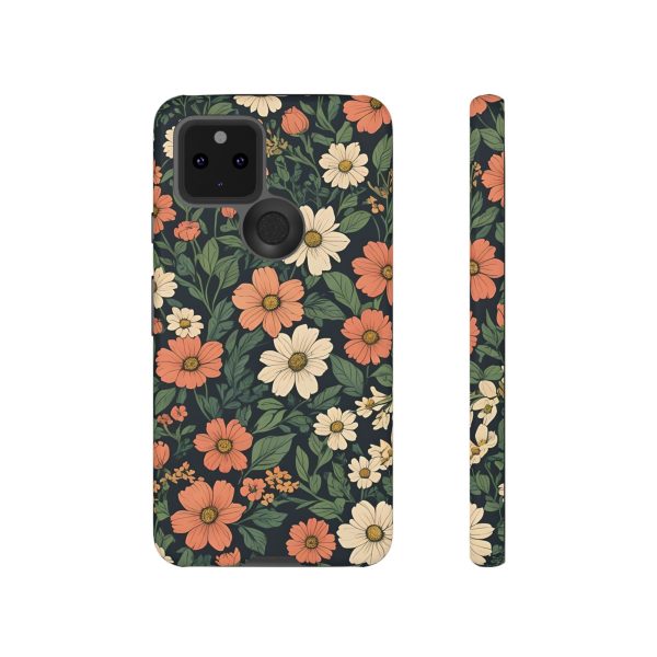 Orange & White Floral Phone Case - Elegant Protection for iPhone, Samsung, and Google Phones - Image 30