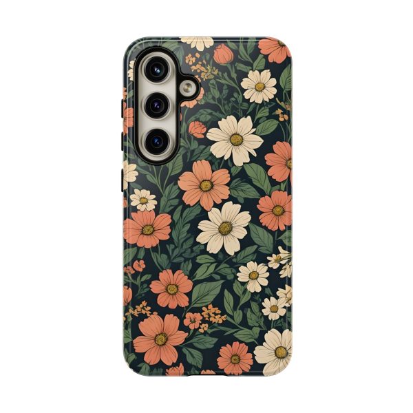 Orange & White Floral Phone Case - Elegant Protection for iPhone, Samsung, and Google Phones - Image 69