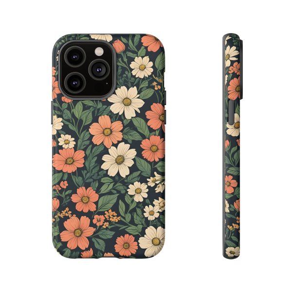 Orange & White Floral Phone Case - Elegant Protection for iPhone, Samsung, and Google Phones - Image 50