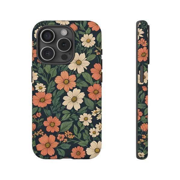 Orange & White Floral Phone Case - Elegant Protection for iPhone, Samsung, and Google Phones - Image 66