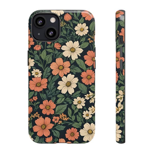 Orange & White Floral Phone Case - Elegant Protection for iPhone, Samsung, and Google Phones - Image 15