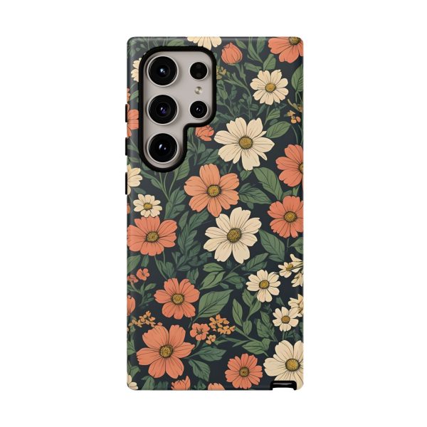 Orange & White Floral Phone Case - Elegant Protection for iPhone, Samsung, and Google Phones - Image 74