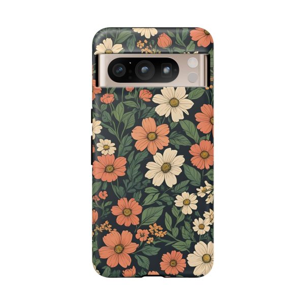 Orange & White Floral Phone Case - Elegant Protection for iPhone, Samsung, and Google Phones - Image 76