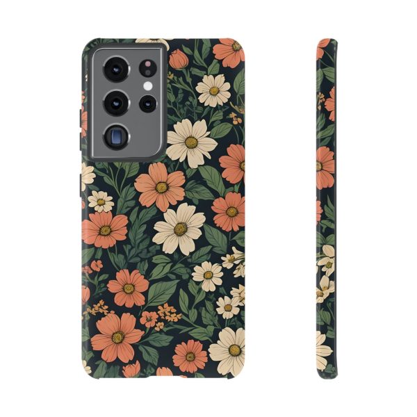 Orange & White Floral Phone Case - Elegant Protection for iPhone, Samsung, and Google Phones - Image 27