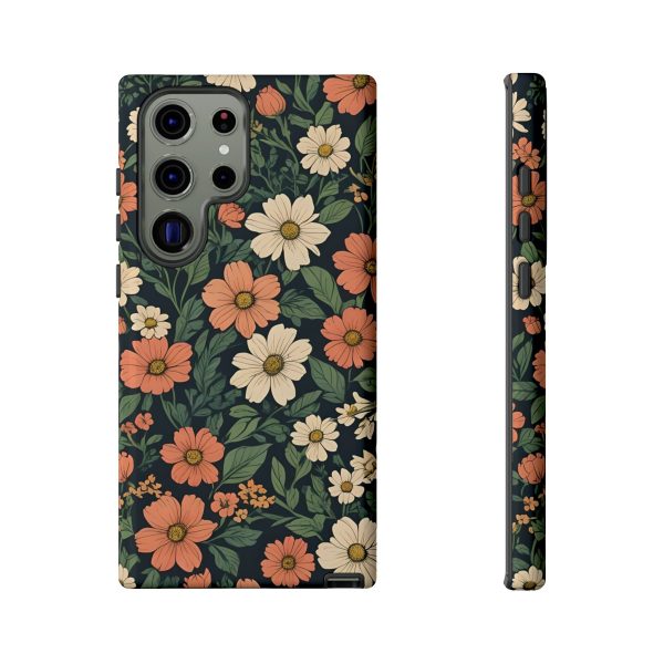 Orange & White Floral Phone Case - Elegant Protection for iPhone, Samsung, and Google Phones - Image 55