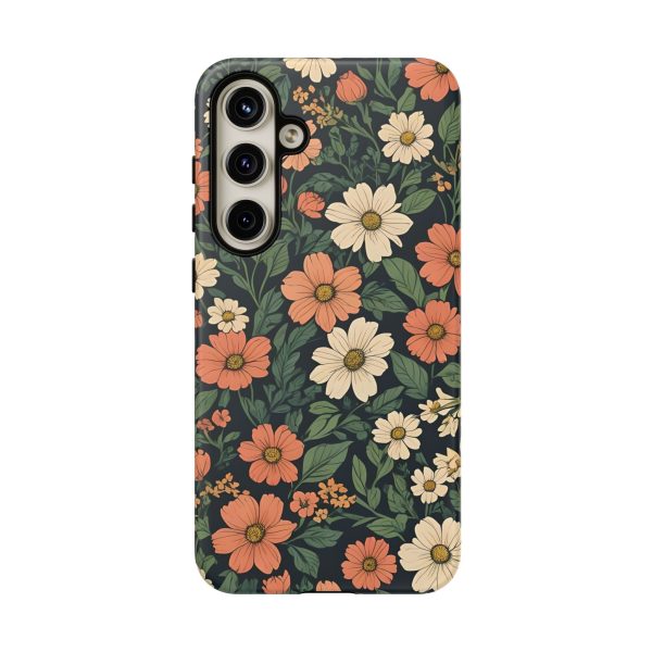 Orange & White Floral Phone Case - Elegant Protection for iPhone, Samsung, and Google Phones - Image 72