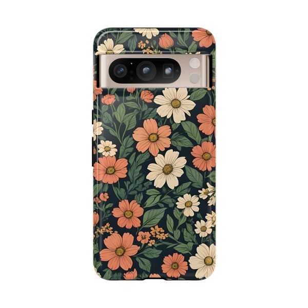 Orange & White Floral Phone Case - Elegant Protection for iPhone, Samsung, and Google Phones - Image 75