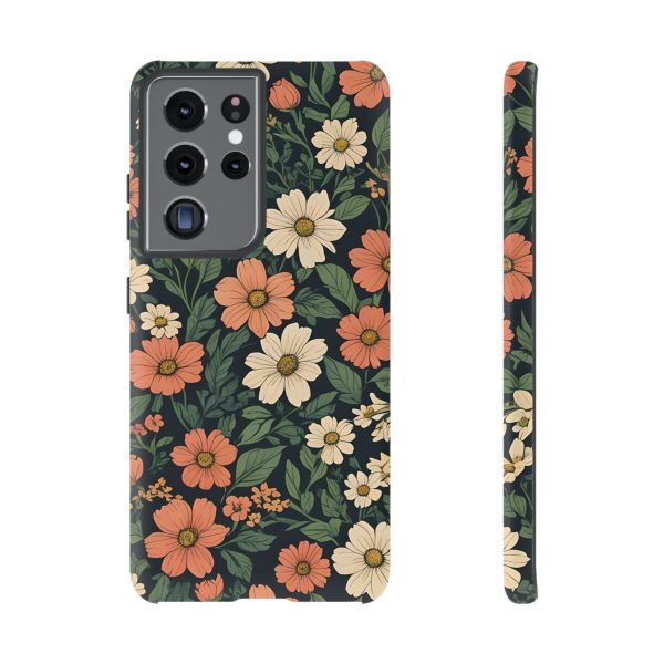 Orange & White Floral Phone Case - Elegant Protection for iPhone, Samsung, and Google Phones - Image 28