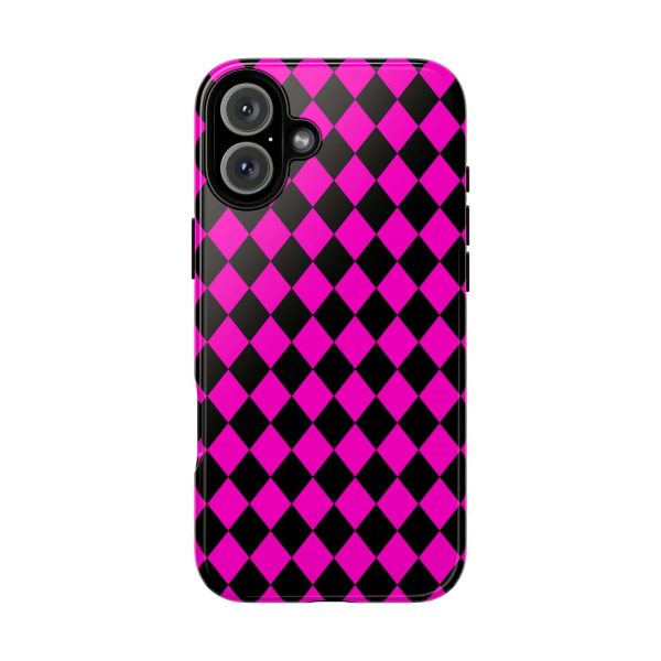 Pink Black Dimond Tough phone Case Cover | iPhone | Google | Samsung - Image 2