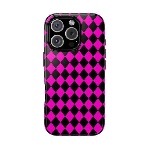 Pink Black Dimond Tough phone Case Cover | iPhone | Google | Samsung - Image 3