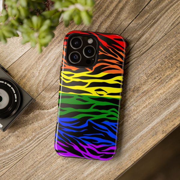 Pride LGBT Rainbow Discrete Tough Phone Case Tiger Print - Image 45